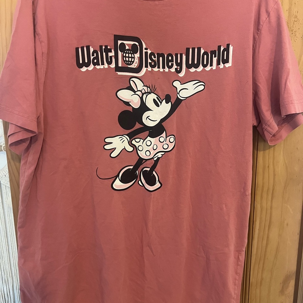 Disney Pink Graphic Tee with Black & White Print
